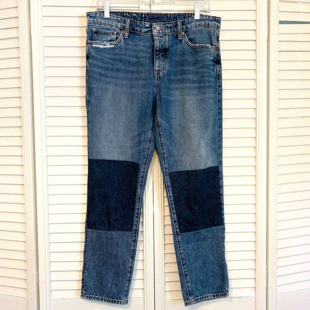 Lucky Brand Sienna Slim Boyfriend Jeans Knee Patch Size 6 28
